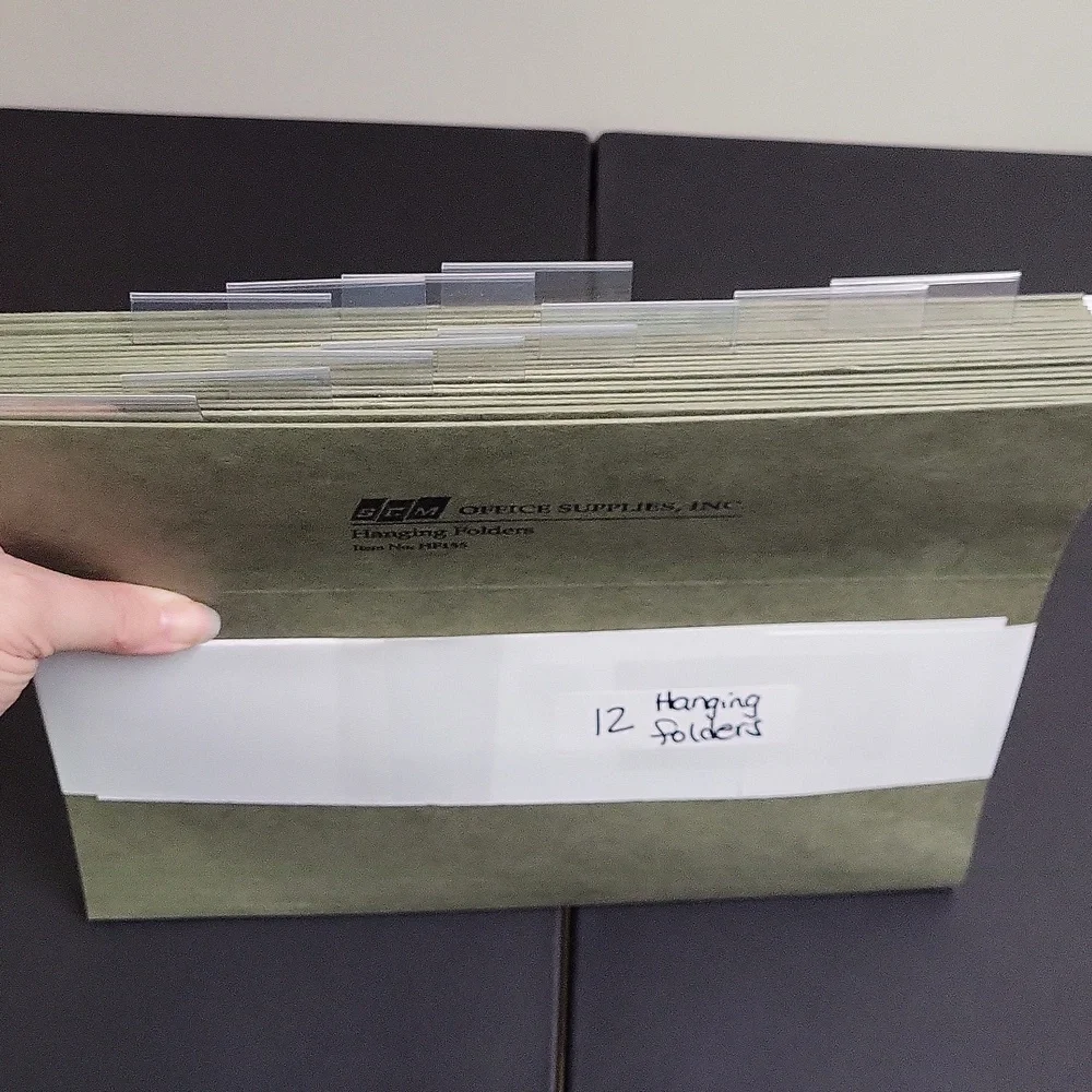 Vintage SCM Office Supplies 12 Green Hanging Folders
